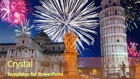  Presentation with new years - Audience pleasing presentation design consisting of explosive symbol - new years firework display backdrop and a red colored foreground