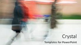  Presentation with motion - Colorful presentation design enhanced with expo - blur motion people walking backdrop and a white colored foreground