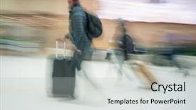  Presentation with blur abstract people people - PPT theme enhanced with expo - blur motion people walking background and a light gray colored foreground