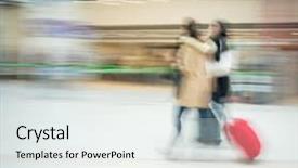  Presentation with motion - Theme consisting of expo - blur motion people walking background and a white colored foreground
