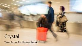  Presentation with blur abstract people people - PPT theme enhanced with expo - blur motion people walking background and a lemonade colored foreground