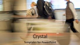  Presentation with blur abstract people people - Beautiful slide deck featuring expo - blur motion people walking backdrop and a coral colored foreground