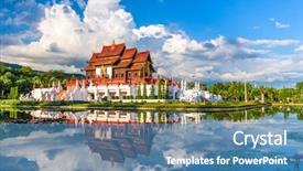  Presentation with chiang mai - PPT theme having expo - chiang mai thailand at royal background and a teal colored foreground