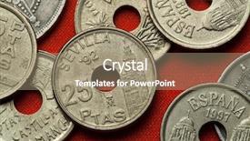  Presentation with tower air trafik control - PPT theme consisting of expo - coins of spain giralda tower background and a coral colored foreground