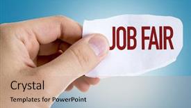  Presentation with job fair - PPT layouts featuring expo - job fair background and a coral colored foreground