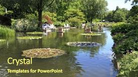  Presentation with botanical garden - Cool new presentation theme with expo - travel in germany hamburg botanical backdrop and a tawny brown colored foreground