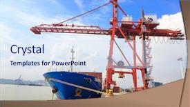  Presentation with export - Amazing theme having export business - frontal view of a container backdrop and a  colored foreground