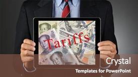  Presentation with export - Cool new presentation theme with export china - closeup of a politician holding backdrop and a violet colored foreground