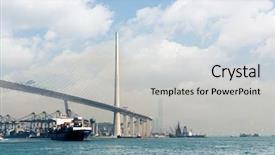  Presentation with hong kong stock market - Audience pleasing slides consisting of export china - harbor and freighter with tsing backdrop and a  colored foreground