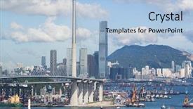  Presentation with hongkong - Beautiful presentation design featuring export china - highway bridge in hongkong backdrop and a light blue colored foreground