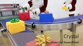  Presentation with production line - Audience pleasing PPT layouts consisting of export china - two santa clauses working backdrop and a coral colored foreground