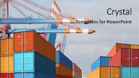  Presentation with import export - Cool new slide deck with export import cargo containers backdrop and a lemonade colored foreground