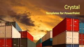  Presentation with import export - Slide deck consisting of export or import shipping cargo background and a tawny brown colored foreground