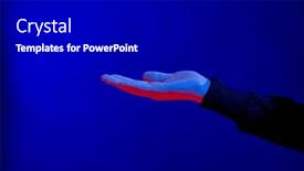  Presentation with virtual hand - Slides enhanced with exposed-hand-in-studio background and a black colored foreground