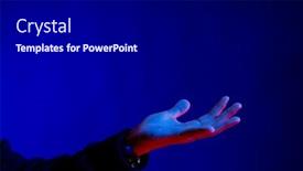  Presentation with virtual hand - Presentation theme featuring exposed-hand-in-studio background and a black colored foreground