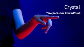  Presentation with virtual hand - Slides with exposed-hand-pointing-finger background and a black colored foreground