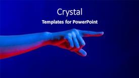  Presentation with virtual hand - Presentation design enhanced with exposed-hand-pointing-finger background and a black colored foreground