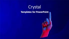  Presentation with virtual hand - Slide deck enhanced with exposed-hand-pointing-finger background and a black colored foreground