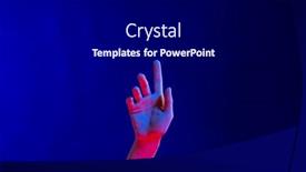  Presentation with virtual hand - Slides with exposed-hand-pointing-finger background and a black colored foreground