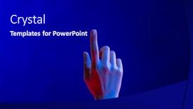  Presentation with virtual hand - Presentation design featuring exposed-hand-pointing-finger background and a black colored foreground