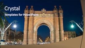  Presentation with night - Amazing presentation design having exposicion universal de barcelona 1888 backdrop and a navy blue colored foreground