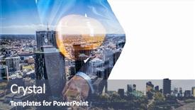  Presentation with architect - Beautiful slides featuring exposition - architect man and his project backdrop and a ocean colored foreground