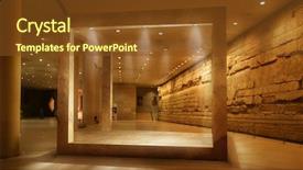  Presentation with product - Cool new PPT theme with exposition cube for your product backdrop and a tawny brown colored foreground