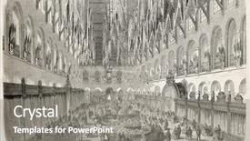  Presentation with antique france - Colorful slide set enhanced with exposition pavilion interior in troy backdrop and a gray colored foreground