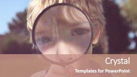  Presentation with magnifying glass - Slide set featuring exposure of a boy spy background and a coral colored foreground