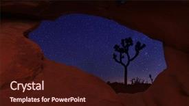  Presentation with joshua tree national park - PPT theme enhanced with exposure star trails in joshua background and a wine colored foreground