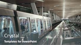  Presentation with metro train - Presentation theme having express-automatic-train-at-futuristic background and a gray colored foreground