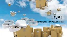  Presentation with drones - Beautiful slides featuring express delivery - 3d rendering of a group backdrop and a light blue colored foreground