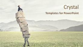  Presentation with express delivery - Presentation enhanced with express delivery - businessman carrying big stack background and a sky blue colored foreground