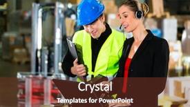  Presentation with freight delivery - Cool new slides with express delivery - teamwork - warehouseman or forklift backdrop and a tawny brown colored foreground