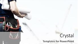  Presentation with maintenance - Slide set with express maintenance - close up of woman mechanic background and a white colored foreground