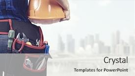  Presentation with maintenance - Audience pleasing presentation design consisting of express maintenance - close up of woman mechanic backdrop and a white colored foreground