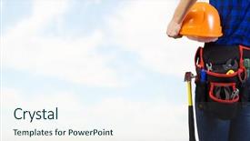  Presentation with maintenance - PPT theme consisting of express maintenance - close up of woman mechanic background and a sky blue colored foreground