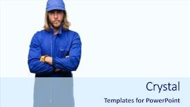  Presentation with long hair man - Theme enhanced with express maintenance - young handsome mechanic man background and a white colored foreground