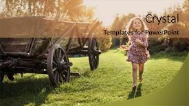  Presentation with cheerful stylish city girl using - Audience pleasing slide deck consisting of express way - little cheerful gilr backdrop and a coral colored foreground