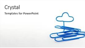  Presentation with cloud computing - Beautiful presentation design featuring expressed white blue paper clip backdrop and a white colored foreground