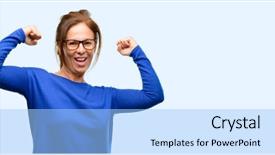  Presentation with power energy - Theme having positive emotions celebrates new job background and a light blue colored foreground