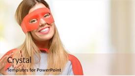  Presentation with heart hands - PPT theme having expressing healthy and marriage symbol background and a coral colored foreground