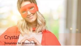  Presentation with hero woman - Amazing PPT layouts having expressing healthy and marriage symbol backdrop and a coral colored foreground