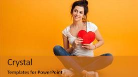  Presentation with teenage love - Slide deck consisting of expressing love with paper heart background and a gold colored foreground