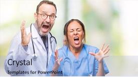  Presentation with scoliosis handwritten medical concept - Slide deck having expression and arms raised frustration background and a light blue colored foreground