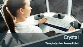  Presentation with sitting posture and computer ergonomics - Presentation theme having expression and looking at monitor background and a  colored foreground