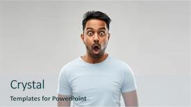  Presentation with emotion - Cool new slide deck with expression and people concept - shock backdrop and a lemonade colored foreground