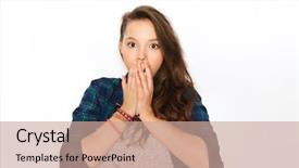  Presentation with teens - Cool new presentation theme with expression and teens concept - scared backdrop and a coral colored foreground