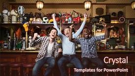  Presentation with bar - PPT theme enhanced with expression fans at a bar background and a wine colored foreground