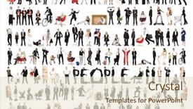  Presentation with people collage - Amazing theme having expression isolated on white background backdrop and a lemonade colored foreground